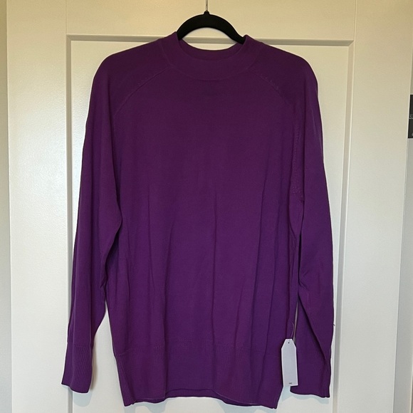 Beals Merino Cut-Out Sweater purple size 14-16 (Universal Standard S) NWT - Picture 3 of 9